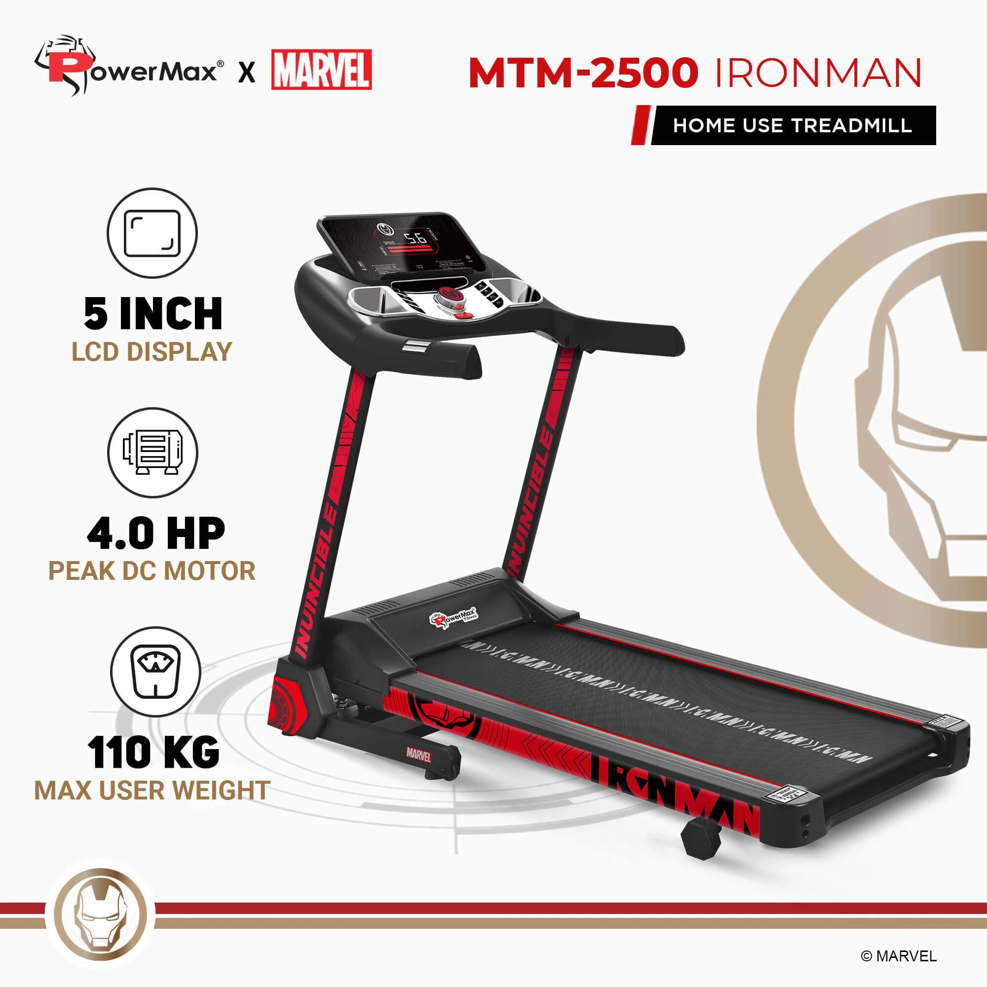 MTM-2500 Motorized Treadmill with Automatic Lubrication and Jumping Wheels-2