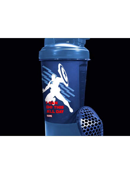 MSB-6S-CA-BLUE (600ml) Captain America Marvel Edition Protein Shaker Bottle with Single Storage-3