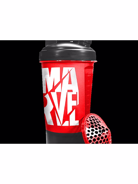 MSB-6S-M-RED (600ml) Marvel Protein Shaker Bottle with Single Storage-3