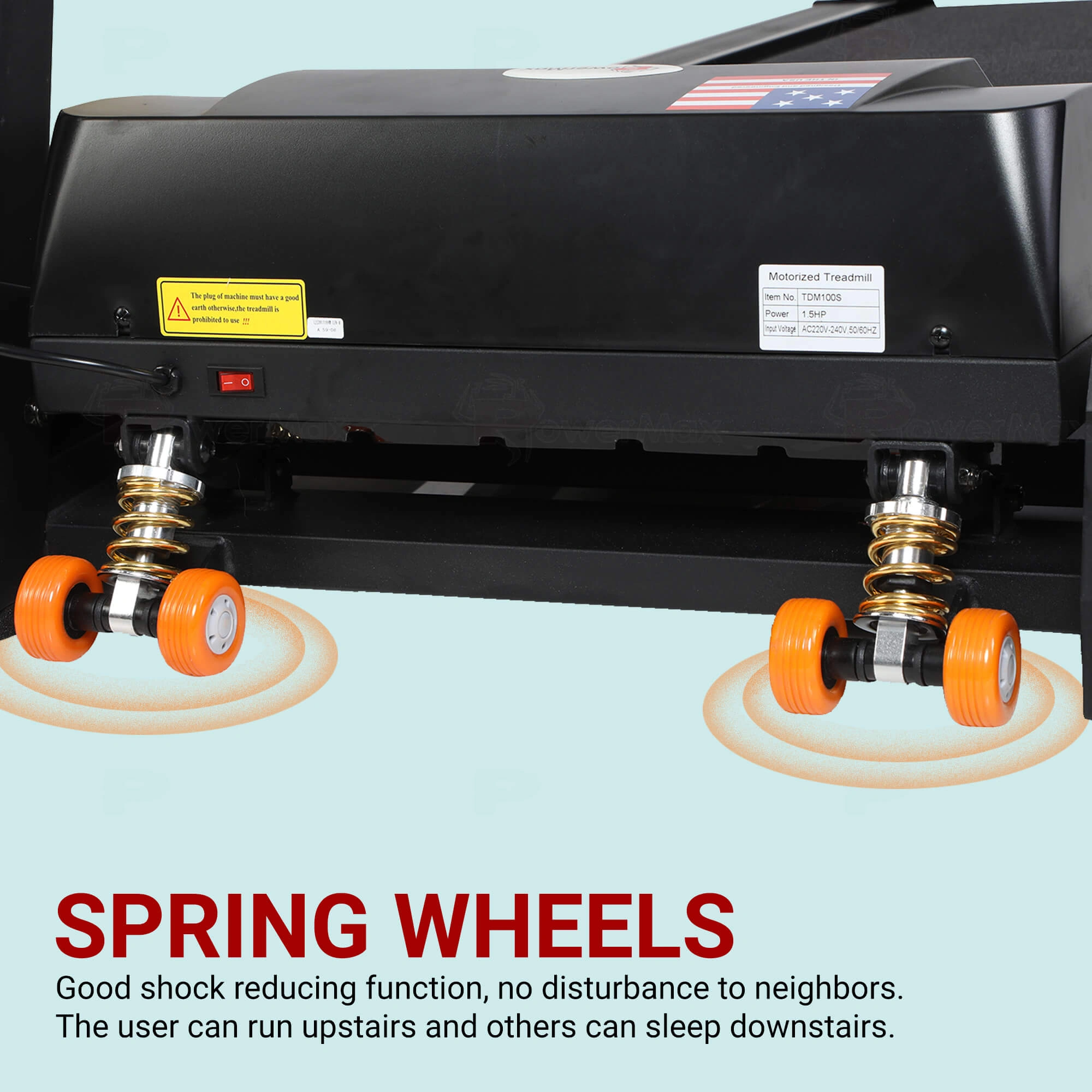 TDM-100S® Motorized Treadmill with Jumping Wheel &amp; Auto Lubrication-1