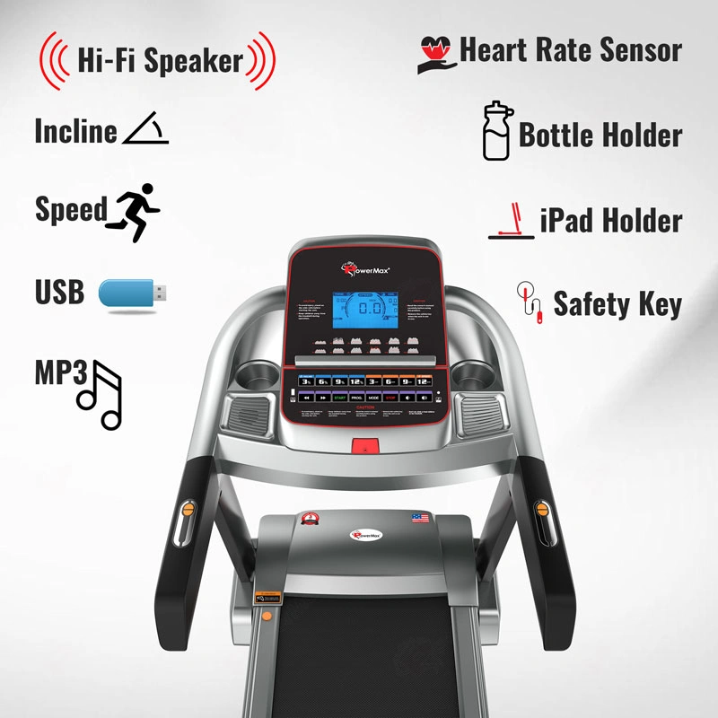 TAC-510®Semi-Commercial AC Motorized Treadmill with 18cm LCD Display-1