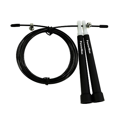JP-2 (Black) Exercise Speed Jump Rope With Adjustable Cable
