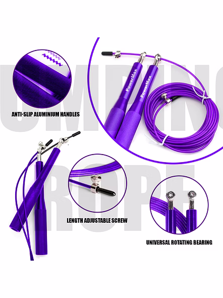 JA-3 (Purple) Exercise Speed Jump Rope With Adjustable Cable-2