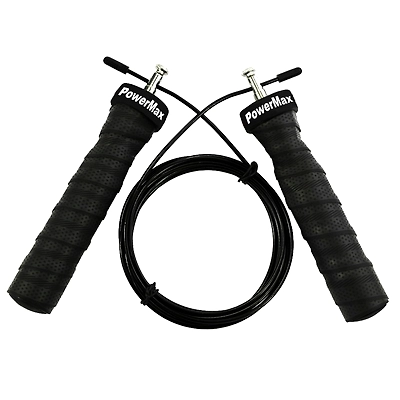 JS-3 (Black) Exercise Speed Jump Rope With Adjustable Cable