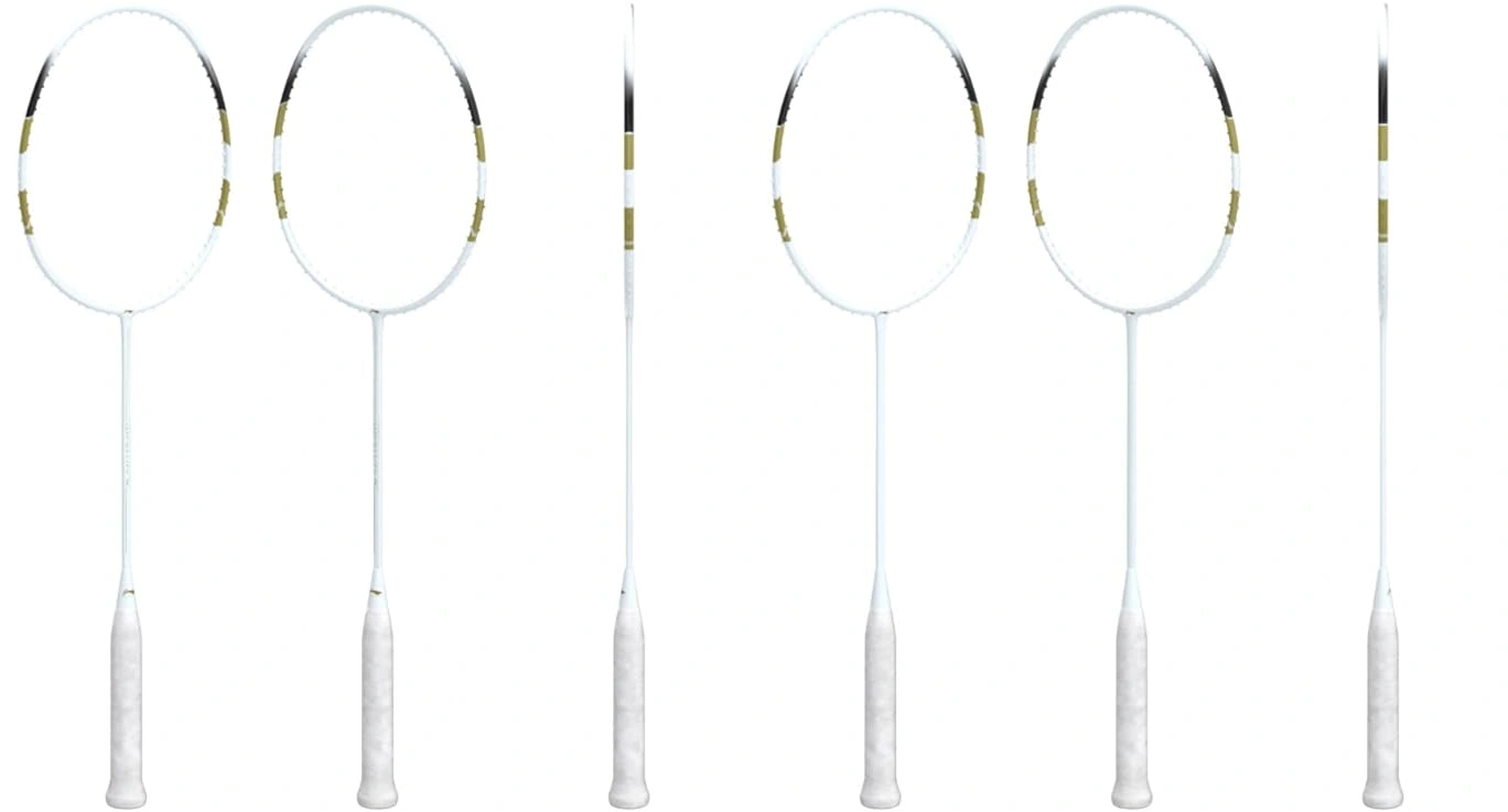 LI NING WINDSTORM 78 + BADMINTON RACQUET(UNSTRUNG)-White/Gold-3