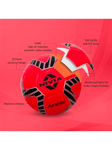 Nivia AIRSTRIKE Football-Red-1