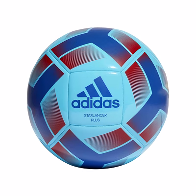 adidas starlancer plus machine stitched football (bright cyan/royal blue/red - size 5)
