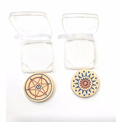 ashwin carrom striker- practice- 13gms- man made ivory(pack of 2) assorted designs