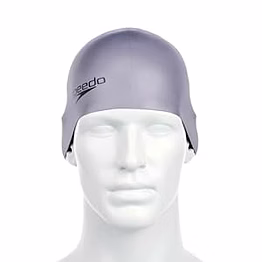 speedo plain moulded silicone cap- grey- ages 9+