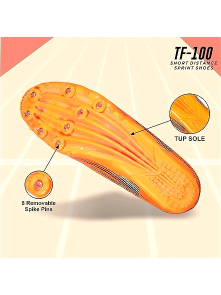 NIVIA TF 100 RUNNING SPIKES- SPRINTING SPIKES- ORANGE-6-1