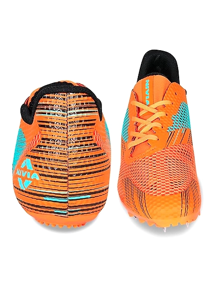NIVIA TF 100 RUNNING SPIKES- SPRINTING SPIKES- ORANGE-11-4