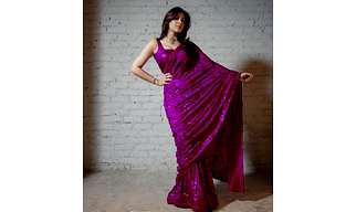 Budget friendly Faux Georgette Fabric with Sequence Work saree for girls and women