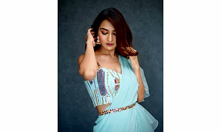 Light Weight Organza, Ruffled Pallu Attached with Lehenga saree for women