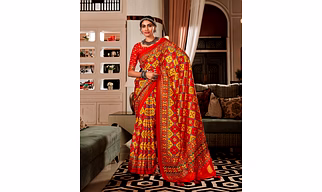 Pure Tusser Patola with Patola Print saree for women