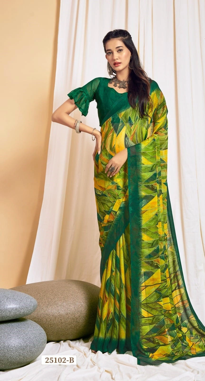 Shine bright with our Star Chiffon Sarees new trend in budget for Women-SCHIFFON-01_Maroon