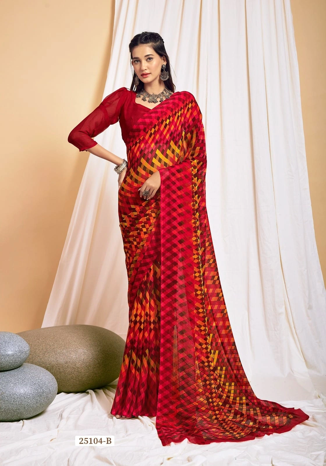 Shine bright with our Star Chiffon Sarees new trend in budget for Women-SCHIFFON-01_Yellow