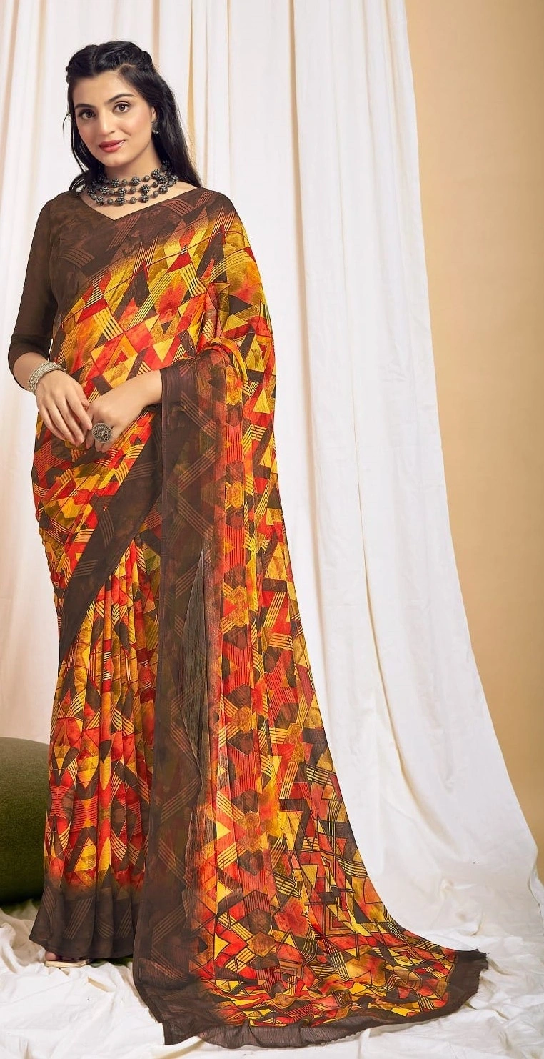 Shine bright with our Star Chiffon Sarees new trend in budget for Women-SCHIFFON-01_Carrot