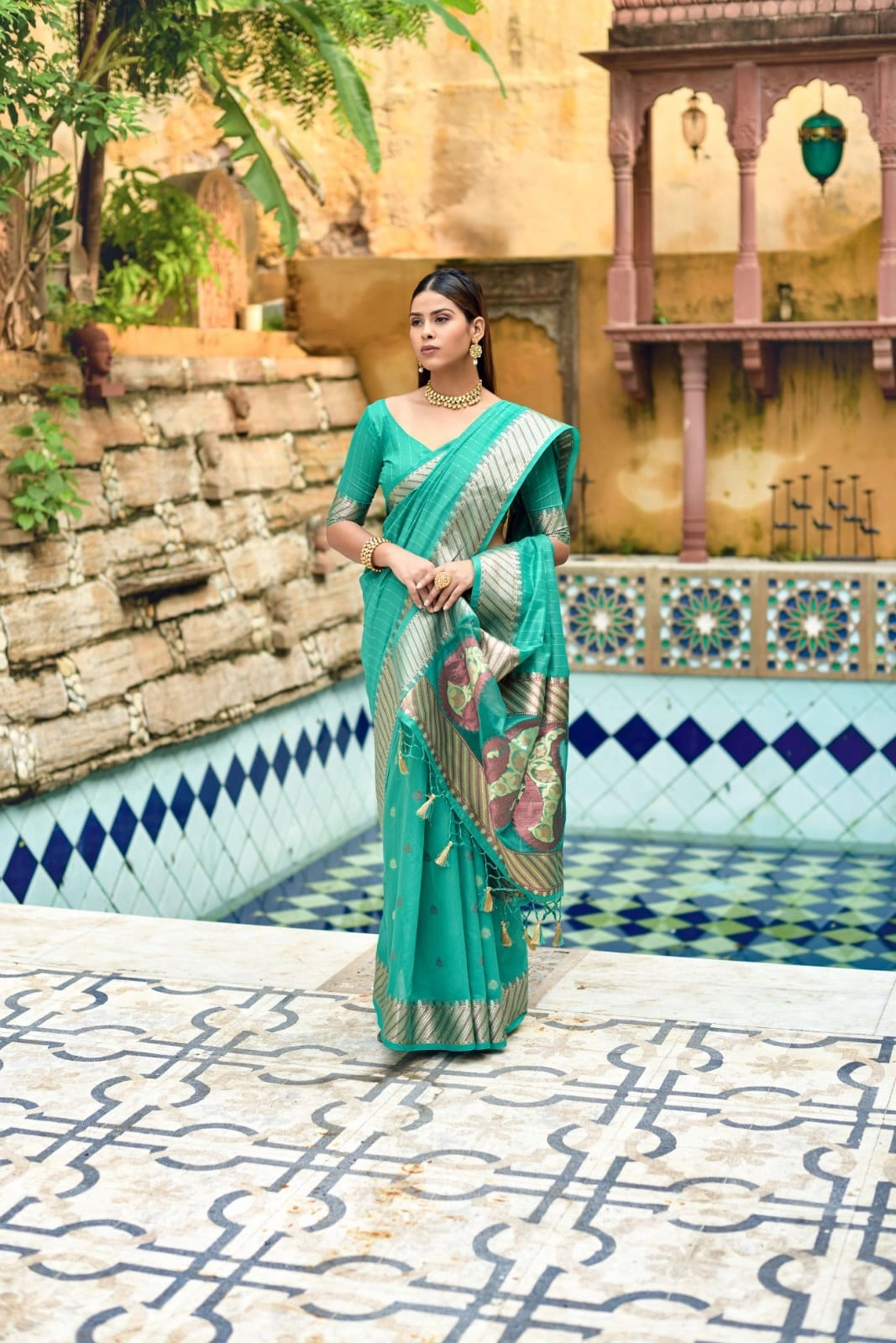 Premium  Silk Saree with Sequence and Colorful Zari Weaves, for women-MISRI-01_Blue