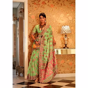 white Pure Onyx Brasso Saree with Designer Silk Blouse with premium quality and rage for women and girls for festival season