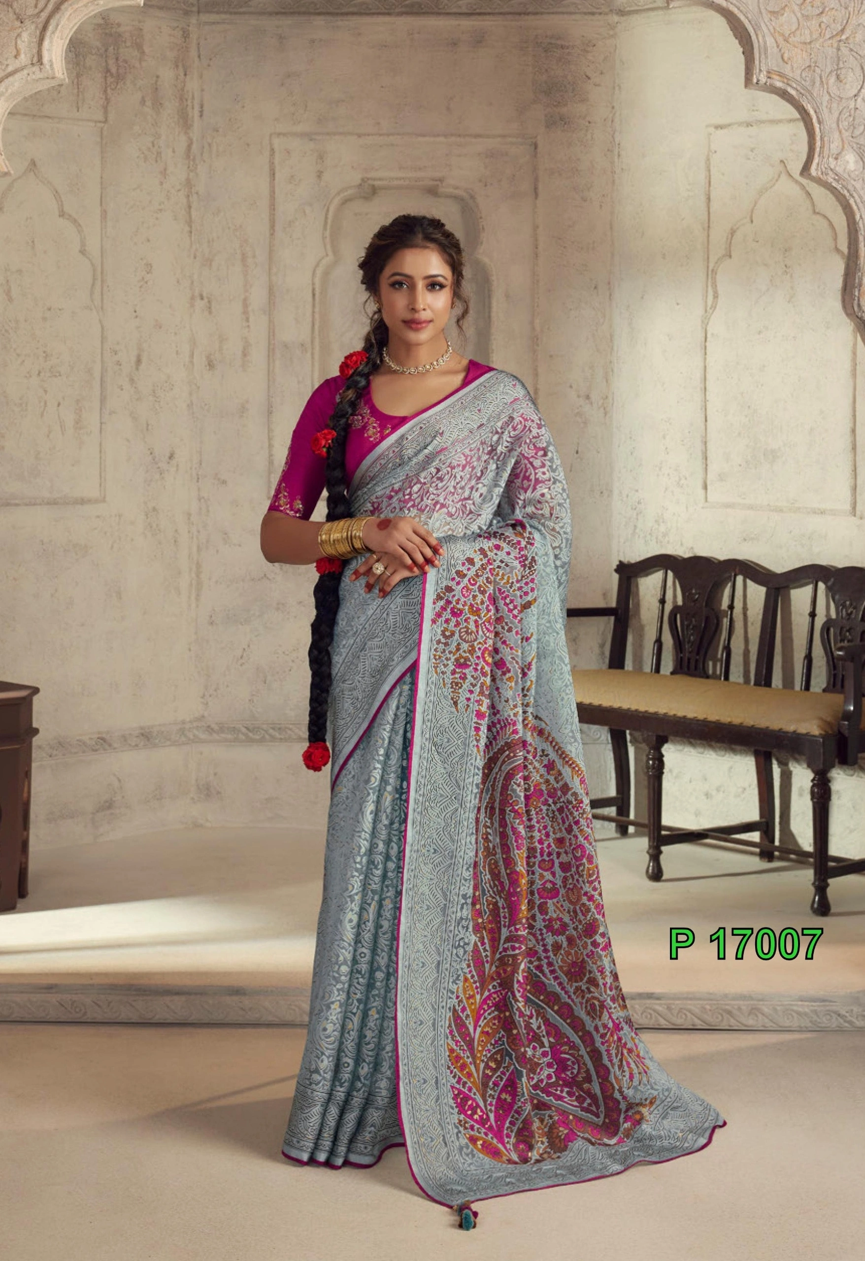 sky blue Pure Onyx Brasso Saree with Designer Silk Blouse  with primum quality for this festival season of latest collection of women fasion-MEERA13_01_Skyblue