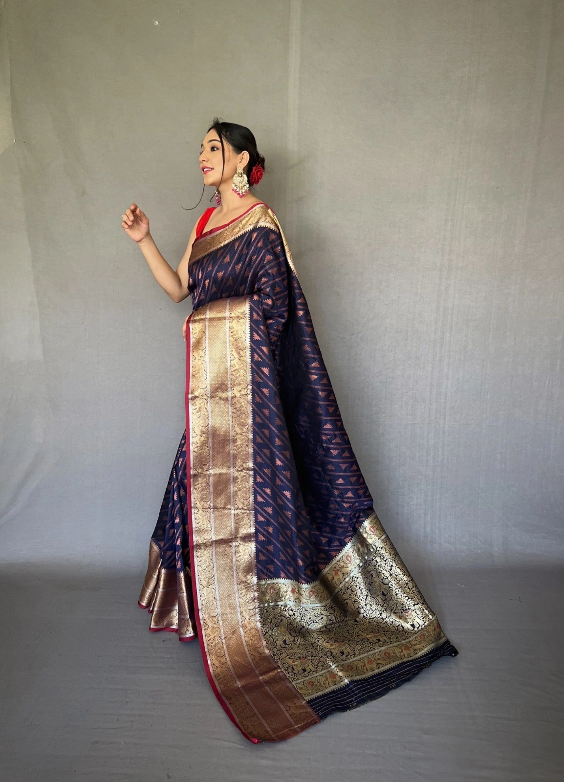 Banarsi handloom saree  rich pallu and  indian cultural saree wear for womena and ladies-ANCHAL_Purple