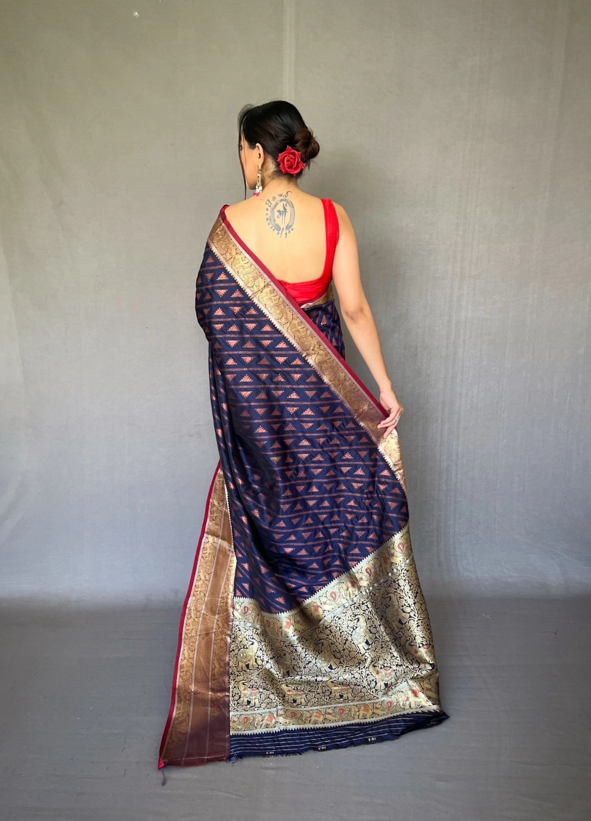 Banarsi handloom saree  rich pallu and  indian cultural saree wear for womena and ladies-Purple-1