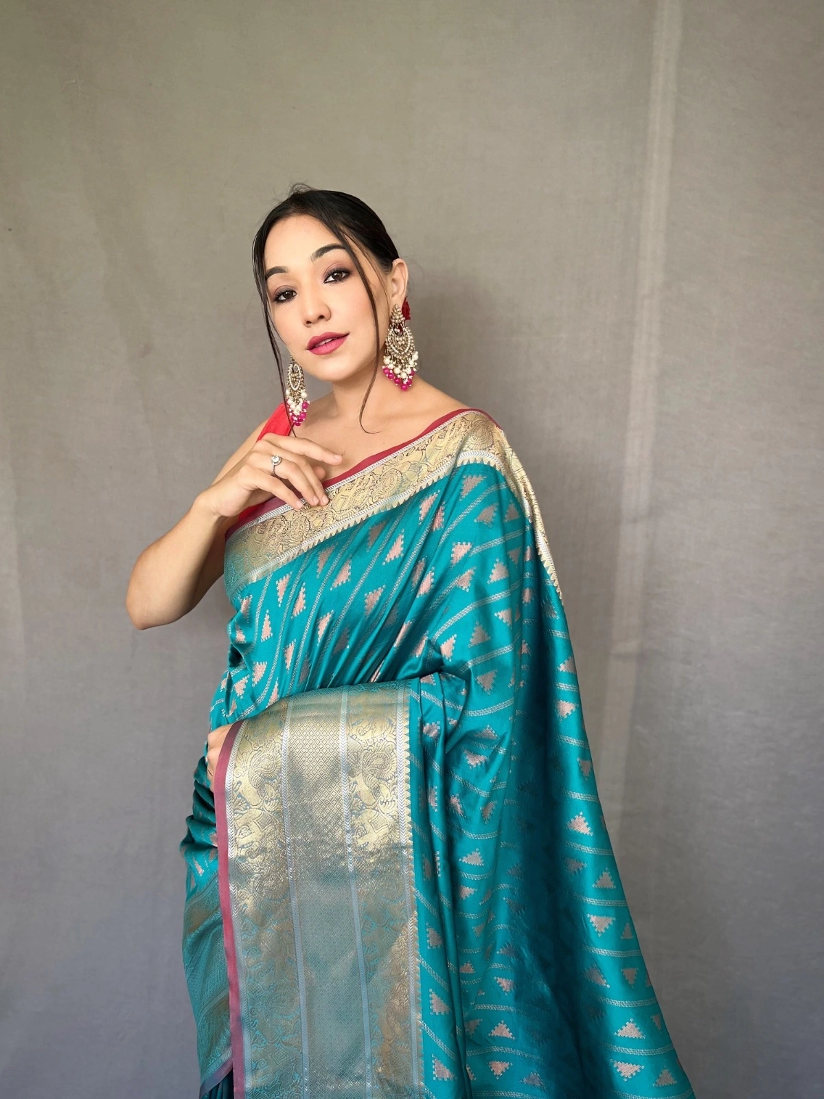 Banarsi handloom saree  rich pallu and  indian cultural saree wear for womena and ladies-ANCHAL_SkyBlue