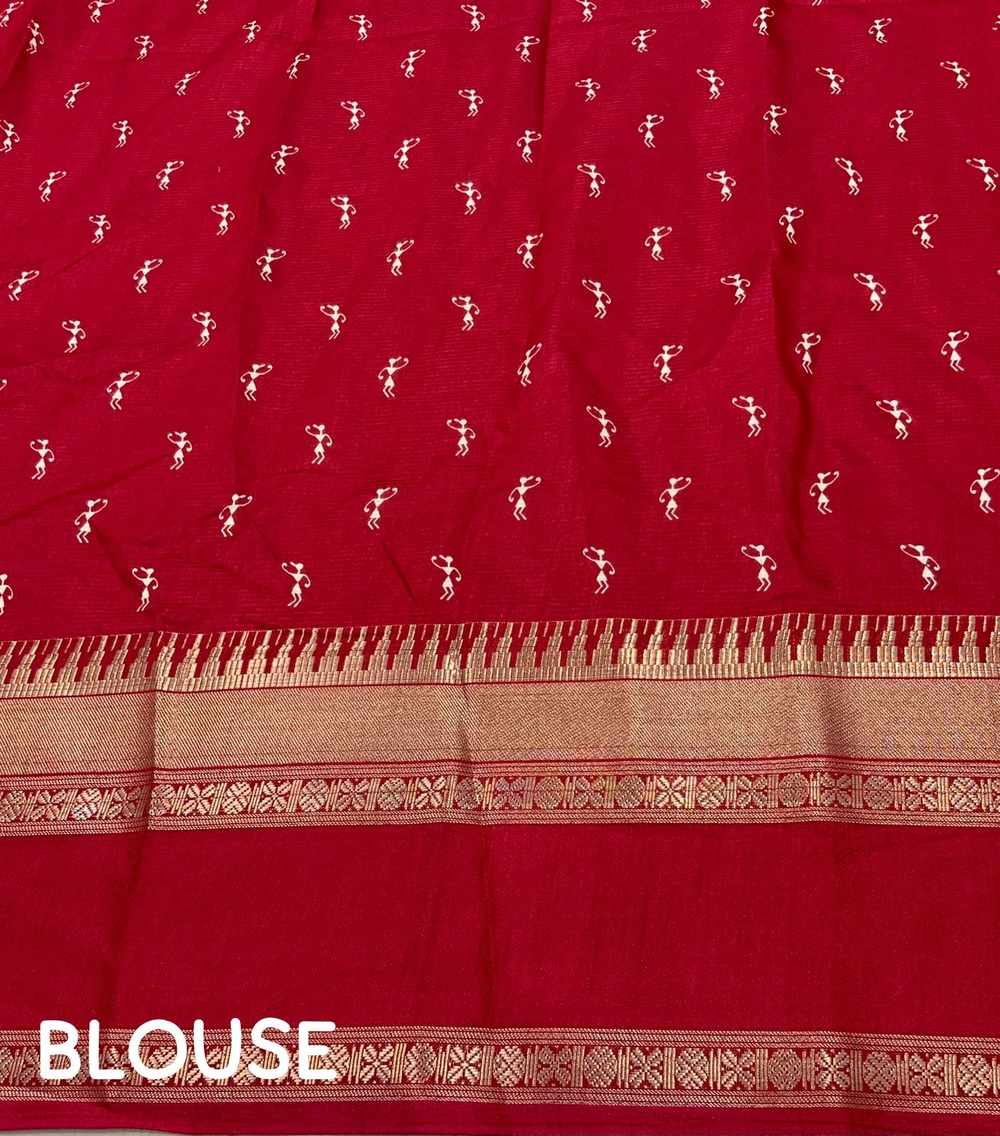 Red soft cotton crape saree indian symbol of cidian culture budget friendy saree for women-Red-4