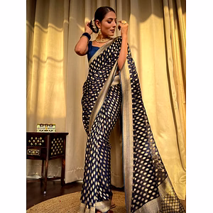 Pink crafted from Banarasi Khadi Georgette saree for summer season for women