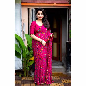 Soft Georgette Indian Printed Saree - Premium Women's Fashion