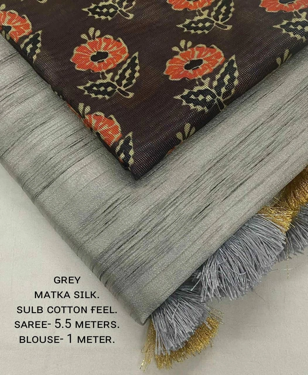 Soft Silk Saree with Allover Woven Slub for Women - Elegant Matka Silk Ethnic Wear-GREY-3