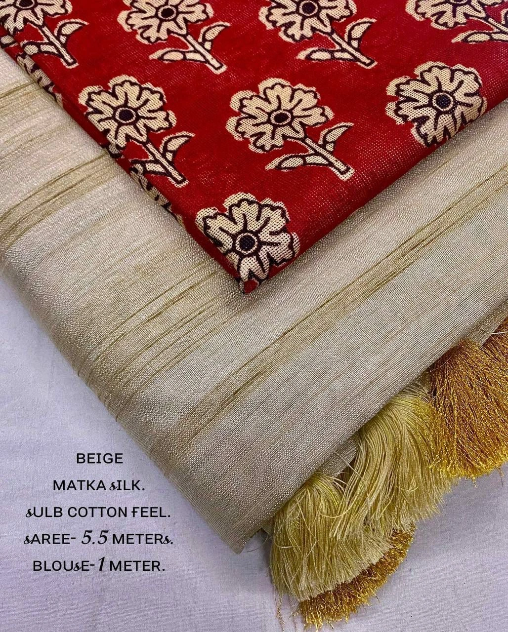 Soft Silk Saree with Allover Woven Slub for Women - Elegant Matka Silk Ethnic Wear-BEIGE-2