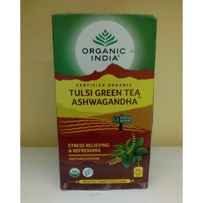 Organic India Tulsi Green Tea Ashwagandha (25 Infusion Bags)