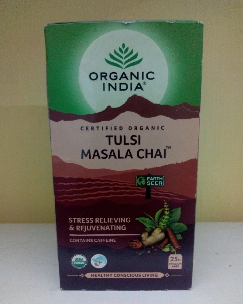 Organic India Tulsi Masala Chai or Tulsi Masala Tea (25 Infusion Bags)-HED16