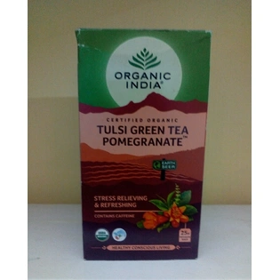 Organic India Tulsi Green Tea Pomegranate (25 Infusion Bags)