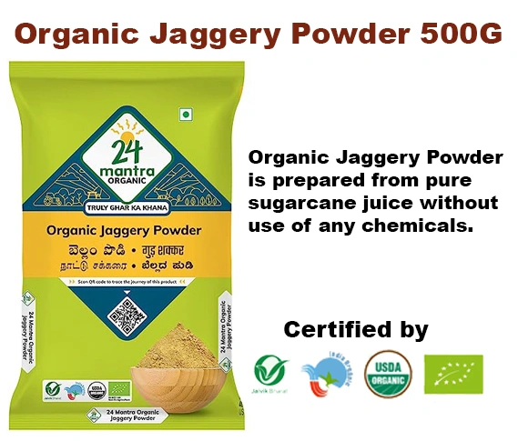 24 Mantra Organic Organic Jaggery Powder or Nattu Sakkarai 500g-SAS7