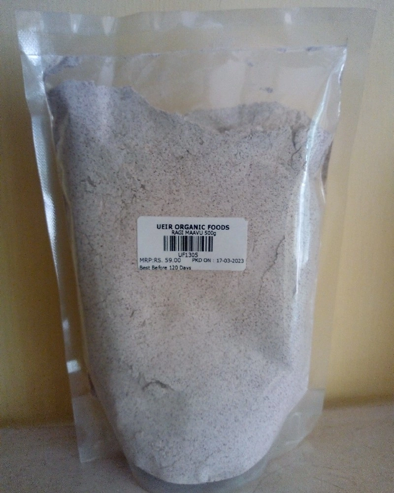 Ueir Organic Finger Millet Flour or Kelvaragu Flour or Ragi Maavu 500g-FLO2