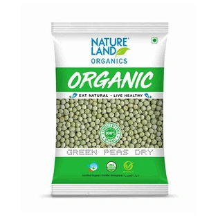 Natureland Organics Organic Green Dry Peas or Pachai Ularntha Pattani 500g