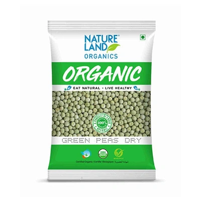 Natureland Organics Organic Green Dry Peas or Pachai Ularntha Pattani 500g