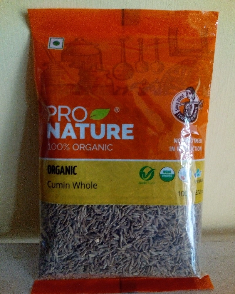 Pro Nature Organic Cumin Whole or Seeragam 100g-GRO19