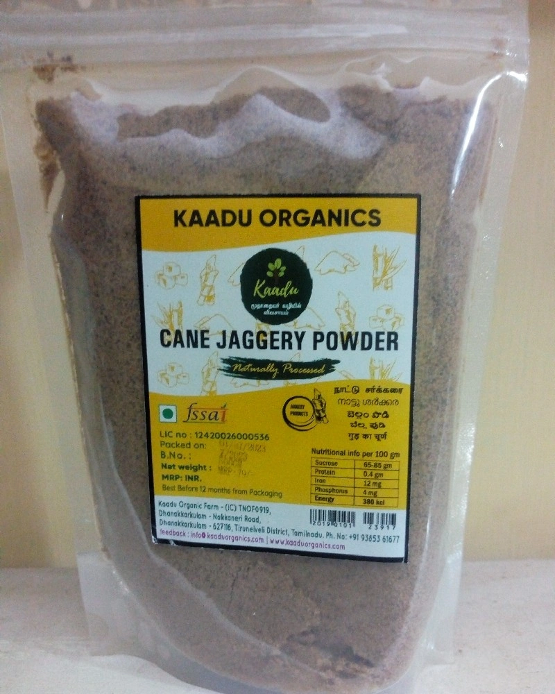 Kaadu Organics Jaggery Powder or Nattu Sakkarai 500g-SAS24