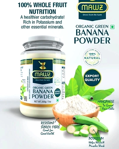 Mawz Organic Green Banana Powder 200g-HP1