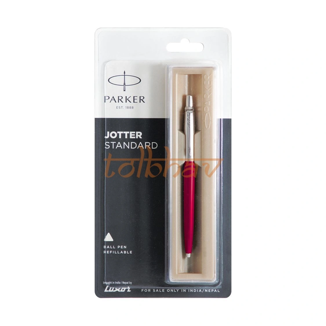 Parker Jotter Standard Chrome Trim Ball Pen Red-12238808