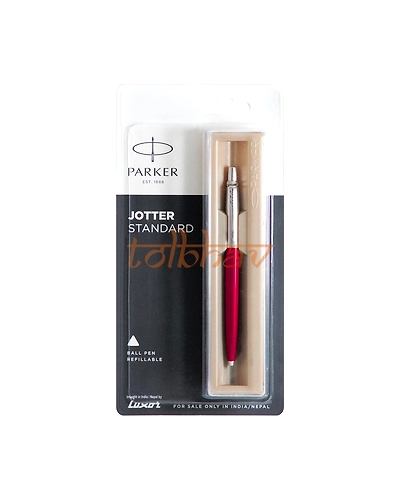 Parker Jotter Standard Chrome Trim Ball Pen Red-12238808
