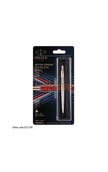 Parker Jotter London Stainless Steel Gold Trim Ball Pen