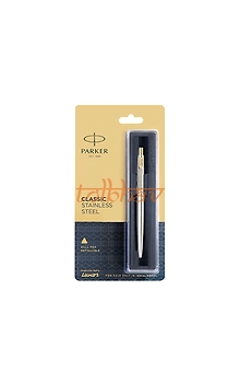 Parker Classic Stainless Steel Gold Trim Ball Pen