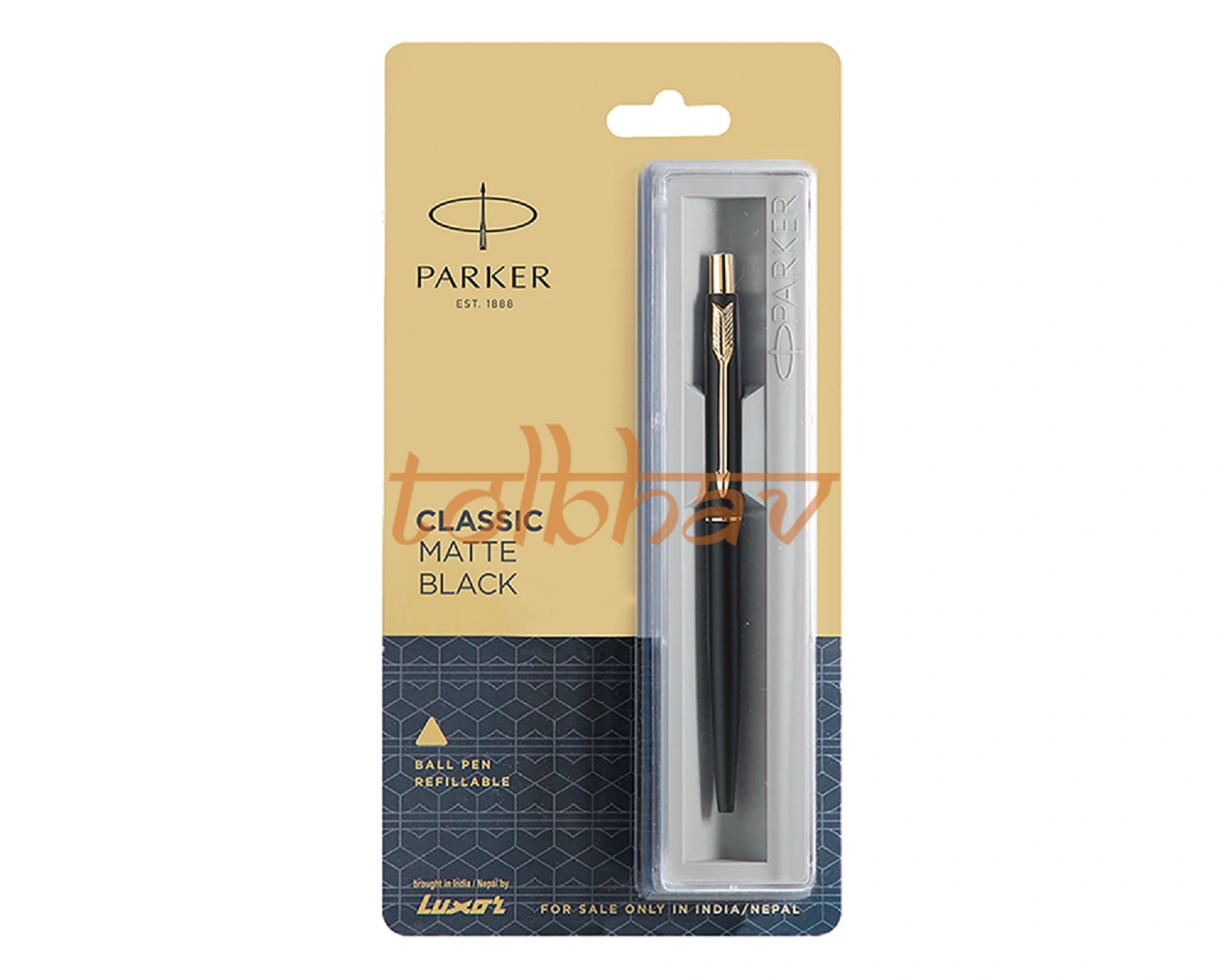 Parker Classic Matte Black Gold Trim Ball Pen-12247424