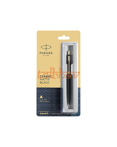 Parker Classic Matte Black Gold Trim Ball Pen-12247424