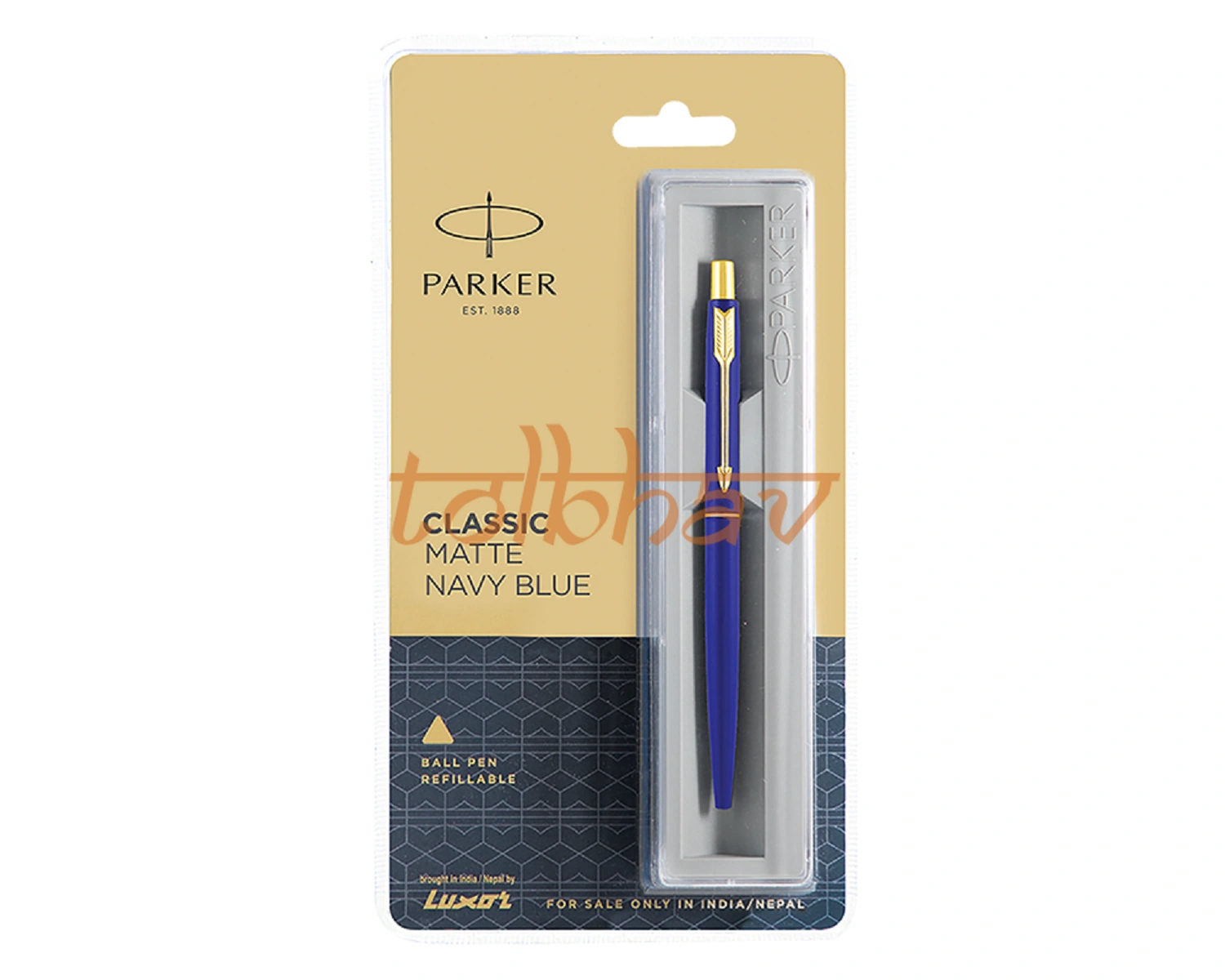 Parker Classic Matte Navy Blue Gold Trim Ball Pen-12247502