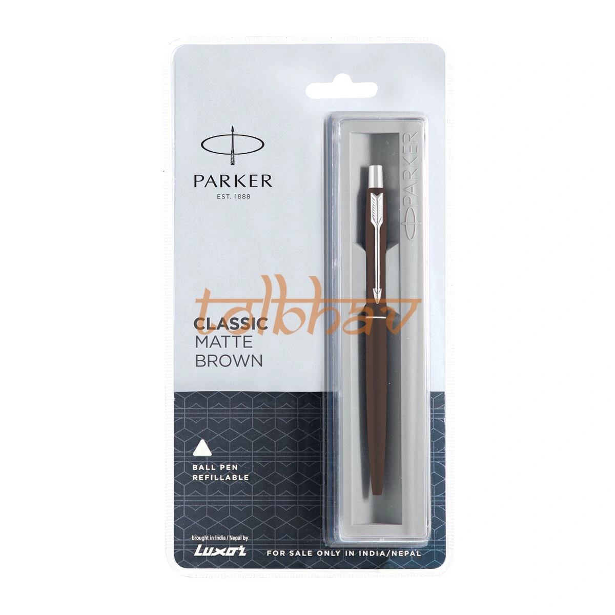 Parker Classic Matte Brown Chrome Trim Ball Pen-12247530